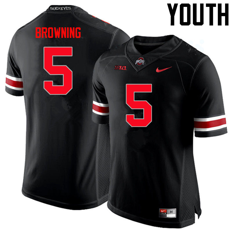 Ohio State Buckeyes Baron Browning Youth #5 Black Limited Stitched College Football Jersey